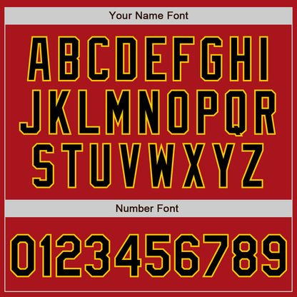 Custom Red Black-Gold Authentic Baseball Jersey - Sky-Custom