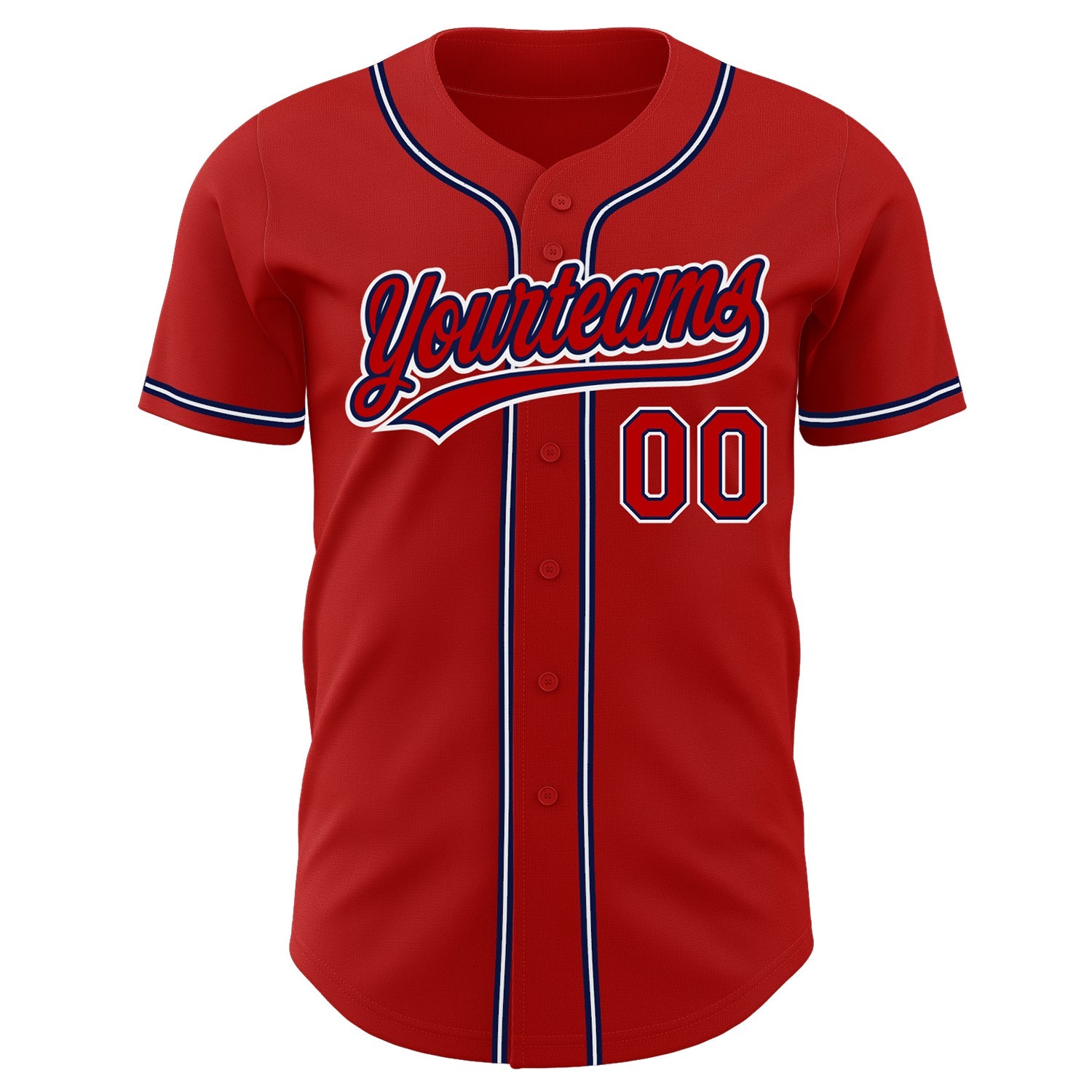Custom Red Red-Navy Authentic Baseball Jersey - Sky-Custom