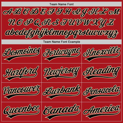 Custom Red Black-City Cream Authentic Baseball Jersey - Sky-Custom