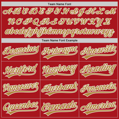 Custom Red Old Gold-White Authentic Baseball Jersey - Sky-Custom