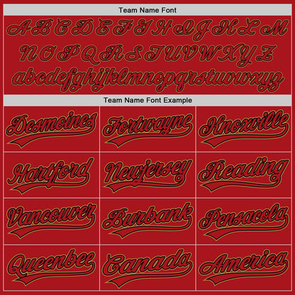 Custom Red Red Black-Old Gold Authentic Baseball Jersey - Sky-Custom