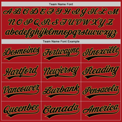Custom Red Black-Old Gold Authentic Baseball Jersey - Sky-Custom