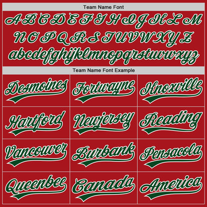 Custom Red Green-White Authentic Baseball Jersey - Sky-Custom