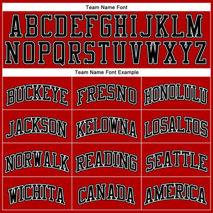 Custom Red Black Pinstripe Black-White Authentic Basketball Jersey - Sky-Custom