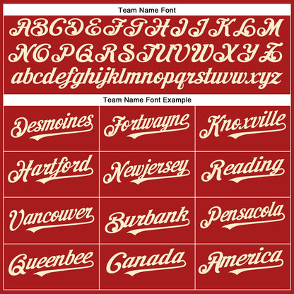 Custom Red Cream Authentic Baseball Jersey - Sky-Custom