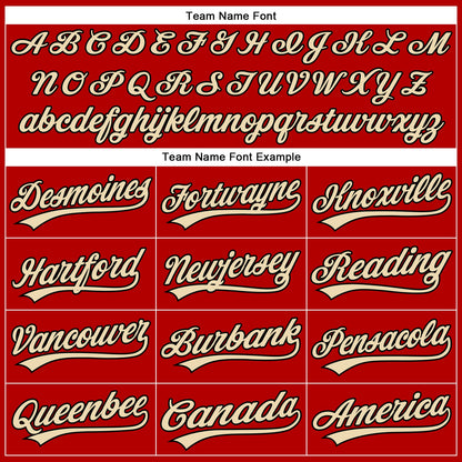 Custom Red Black Pinstripe City Cream Authentic Baseball Jersey - Sky-Custom