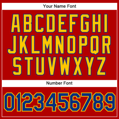 Custom Red Yellow Pinstripe Royal Authentic Baseball Jersey - Sky-Custom