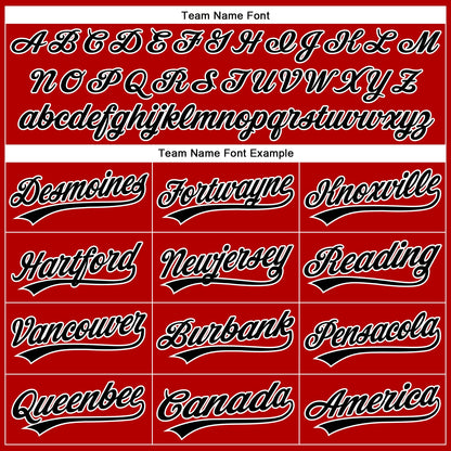 Custom Red White Pinstripe Black Authentic Baseball Jersey - Sky-Custom