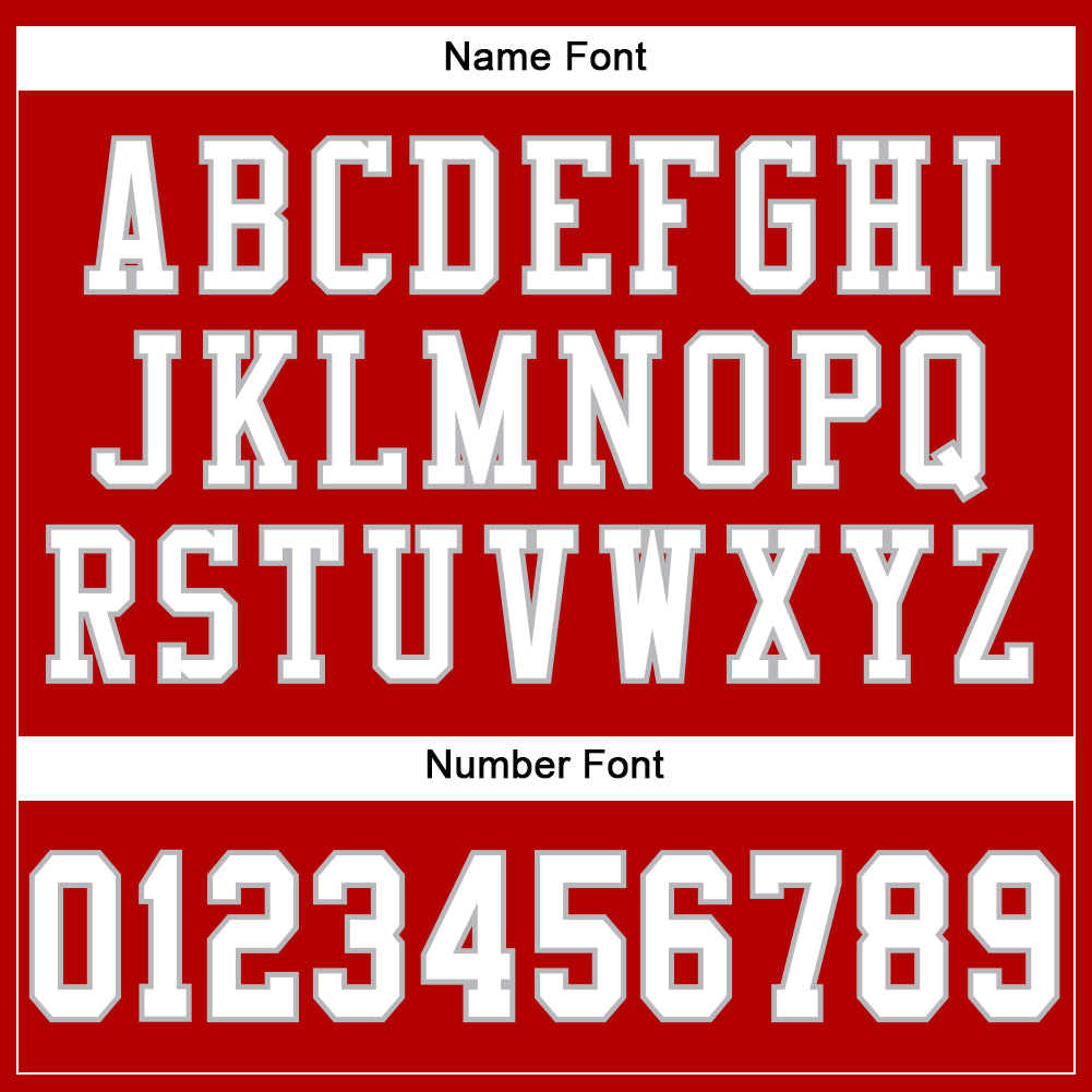 Custom Red White-Gray Mesh Authentic Football Jersey - Sky-Custom