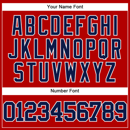 Custom Red Navy-White Authentic Baseball Jersey - Sky-Custom