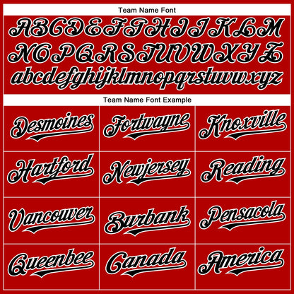 Custom Red Black-White Authentic Baseball Jersey - Sky-Custom
