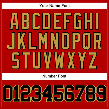 Custom Red Black-Old Gold Authentic Baseball Jersey - Sky-Custom