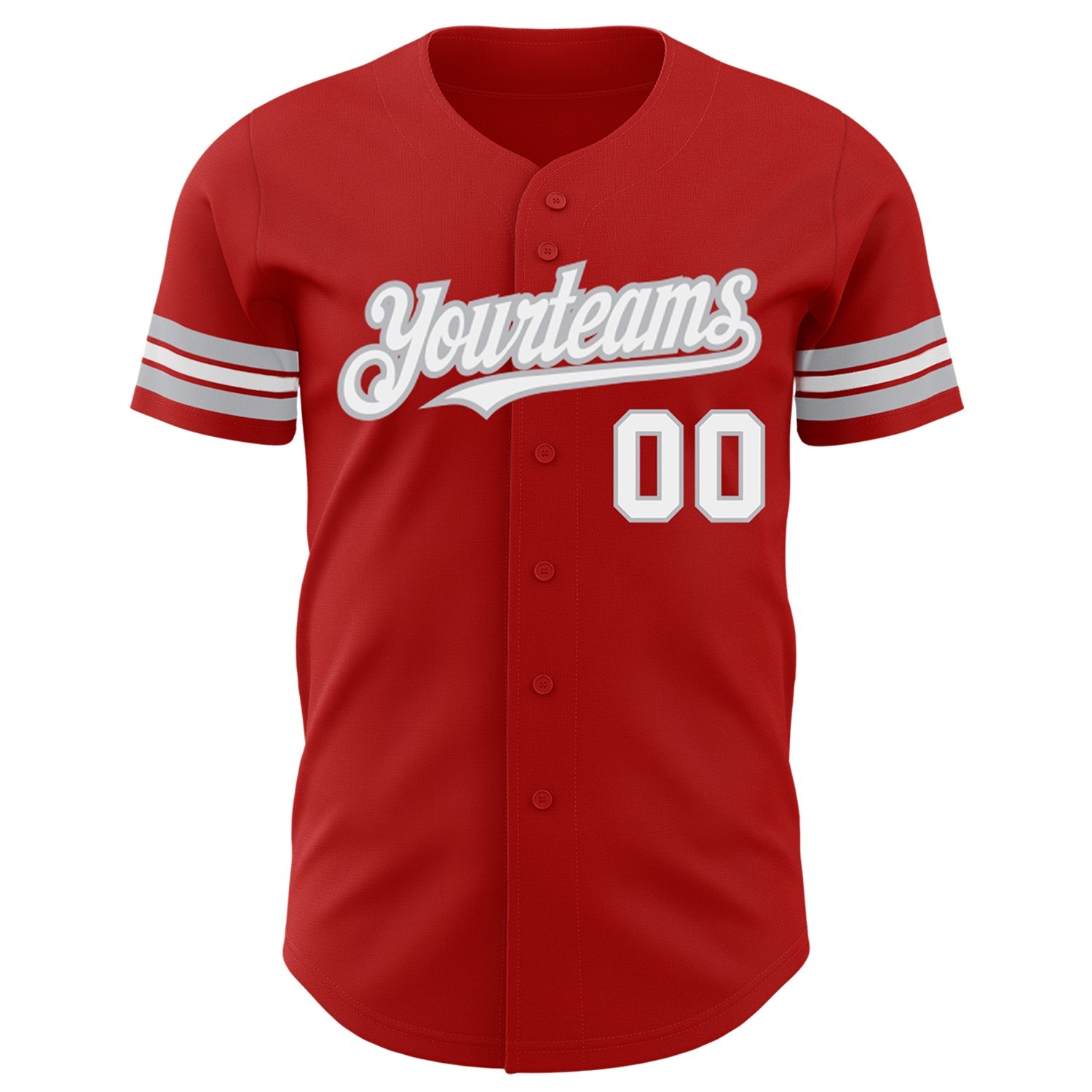 Custom Red White-Gray Authentic Baseball Jersey - Sky-Custom