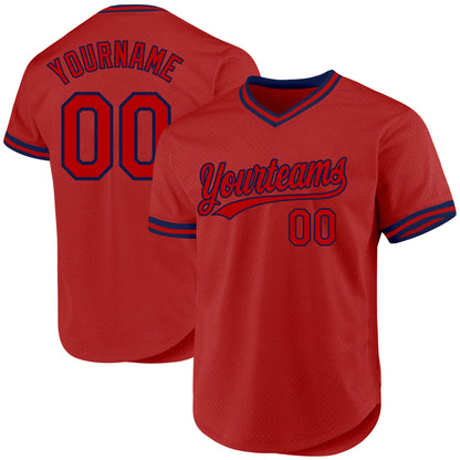 Custom Red White-Royal Authentic Throwback Baseball Jersey - Sky-Custom