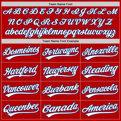 Custom Red White-Black Authentic Throwback Baseball Jersey - Sky-Custom