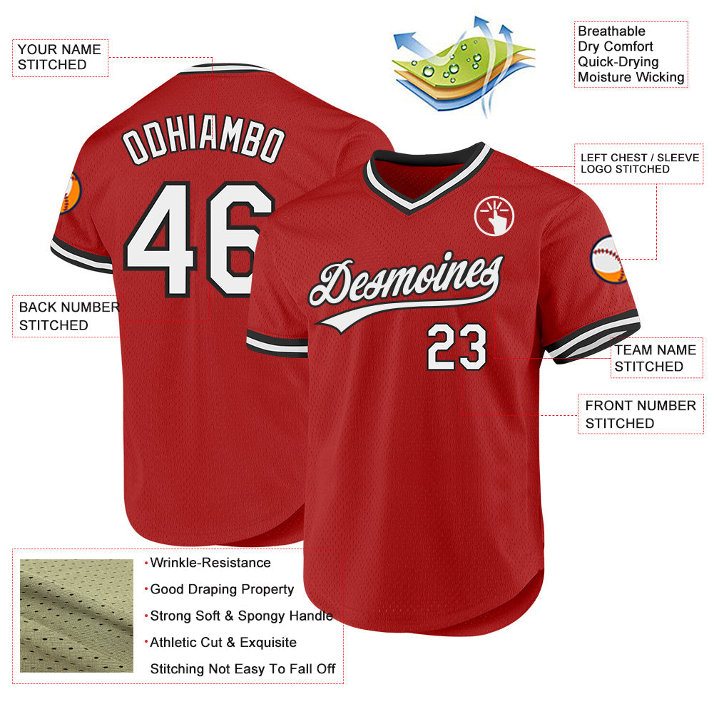 Custom Red Gray-Black Authentic Throwback Baseball Jersey - Sky-Custom