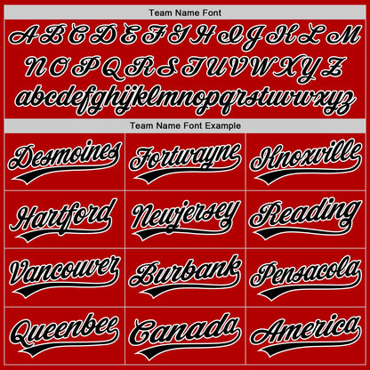 Custom Red Black-White Authentic Throwback Baseball Jersey - Sky-Custom