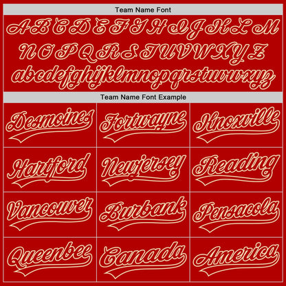 Custom Red Cream Authentic Throwback Baseball Jersey - Sky-Custom
