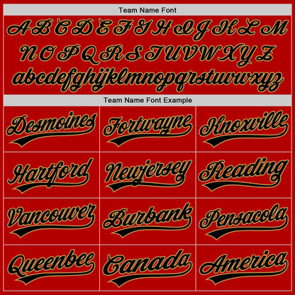 Custom Red Black-Old Gold Authentic Throwback Baseball Jersey - Sky-Custom