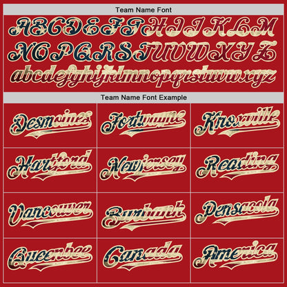 Custom Red Cream Pinstripe Vintage USA Flag Authentic Baseball Jersey - Sky-Custom