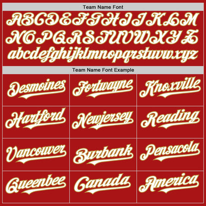 Custom Red White-Old Gold Mesh Authentic Throwback Baseball Jersey - Sky-Custom