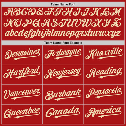 Custom Red Cream Mesh Authentic Throwback Baseball Jersey - Sky-Custom