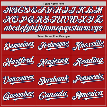 Custom Red White-Navy Mesh Authentic Throwback Baseball Jersey - Sky-Custom
