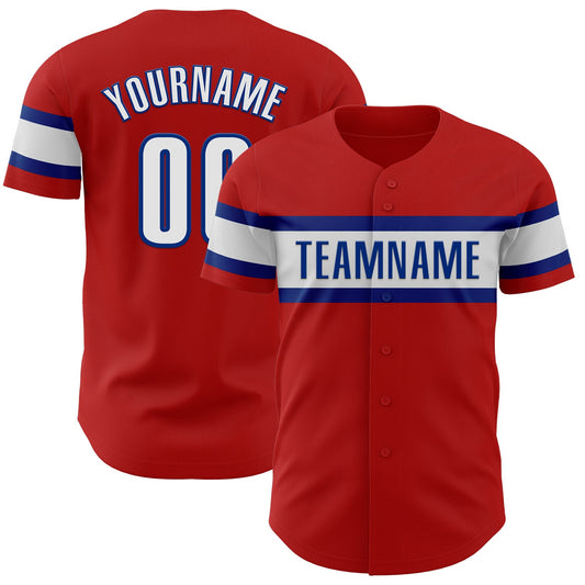 Custom Red Black-Royal Authentic Baseball Jersey - Sky-Custom