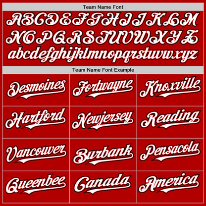 Custom Red White-Black Authentic Baseball Jersey - Sky-Custom