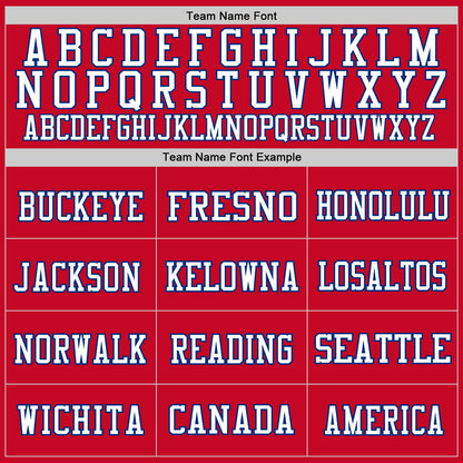 Custom Red White-Royal Mesh Authentic Throwback Football Jersey - Sky-Custom