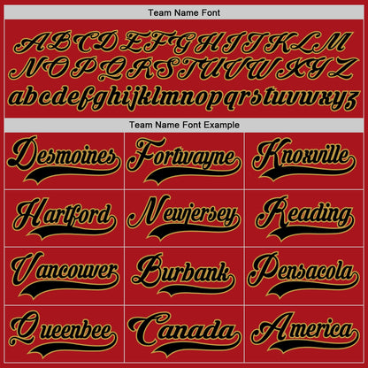 Custom Red Black-Old Gold Hockey Lace Neck Jersey - Sky-Custom