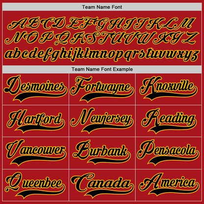 Custom Red Black-Gold Hockey Lace Neck Jersey - Sky-Custom