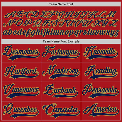 Custom Red Navy-Old Gold Hockey Lace Neck Jersey - Sky-Custom