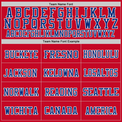 Custom Red Royal-White Mesh Authentic Throwback Football Jersey - Sky-Custom