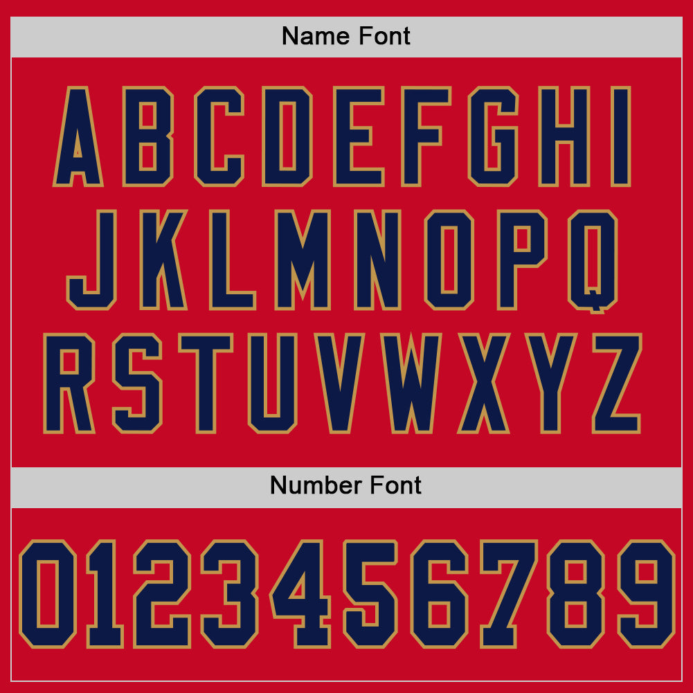 Custom Red Navy-Old Gold Mesh Authentic Throwback Football Jersey - Sky-Custom