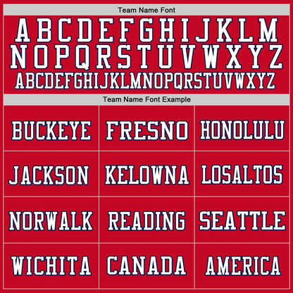 Custom Red White-Navy Mesh Authentic Throwback Football Jersey - Sky-Custom