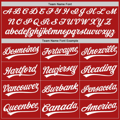 Custom Red White Authentic Throwback Baseball Jersey - Sky-Custom