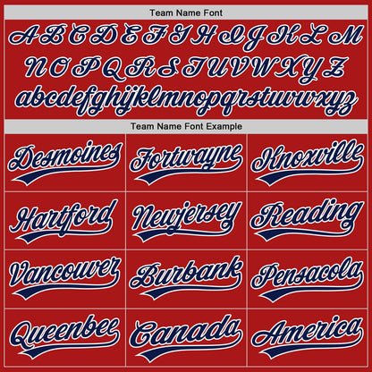 Custom Red Navy-White Authentic Throwback Baseball Jersey - Sky-Custom