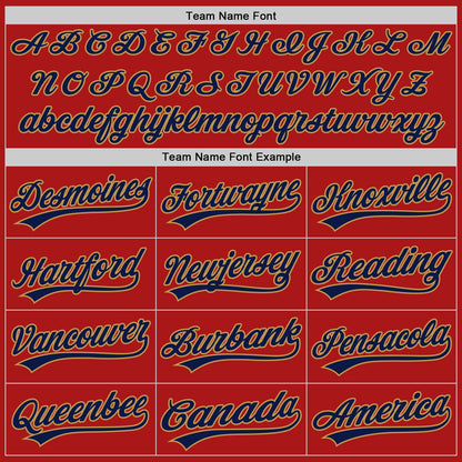 Custom Red Navy-Old Gold Authentic Throwback Baseball Jersey - Sky-Custom