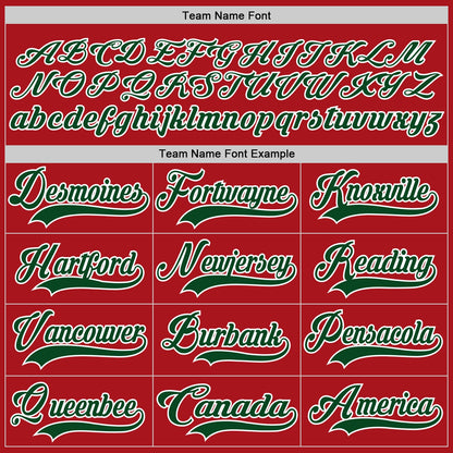 Custom Red Green-White Hockey Jersey - Sky-Custom