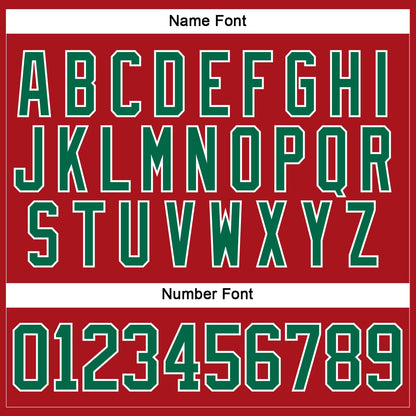 Custom Red Kelly Green-White Hockey Jersey - Sky-Custom