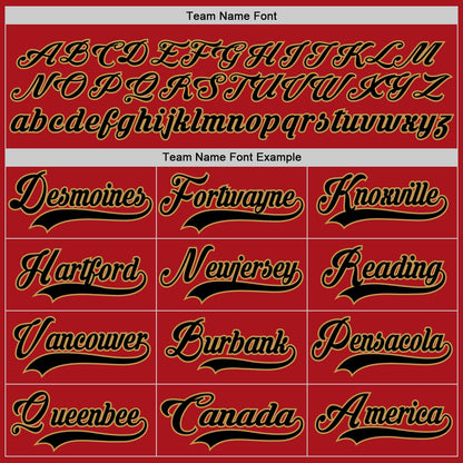 Custom Red Black-Old Gold Hockey Jersey - Sky-Custom