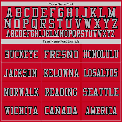 Custom Red Gray-Black Mesh Authentic Football Jersey - Sky-Custom