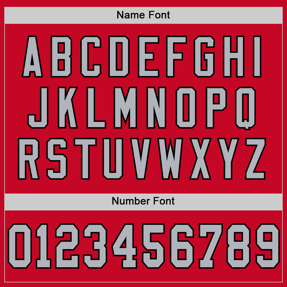 Custom Red Gray-Black Mesh Authentic Football Jersey - Sky-Custom