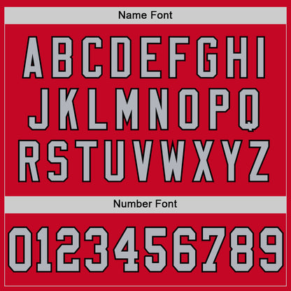 Custom Red Gray-Black Mesh Authentic Football Jersey - Sky-Custom