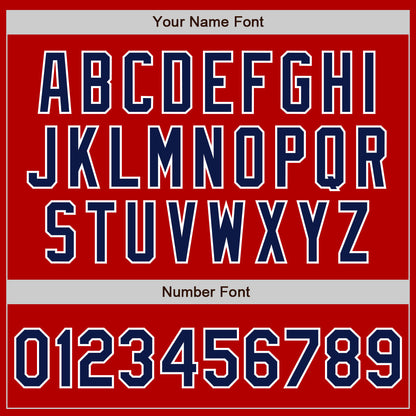 Custom Red Navy-White Authentic Baseball Jersey - Sky-Custom