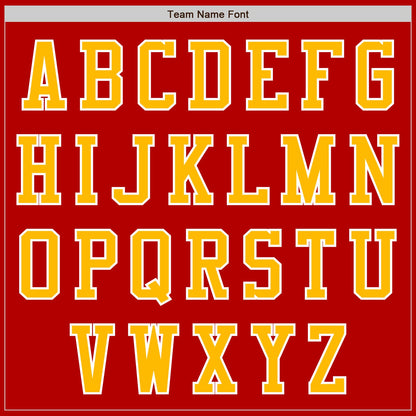 Custom Red Gold-White Authentic Baseball Jersey - Sky-Custom