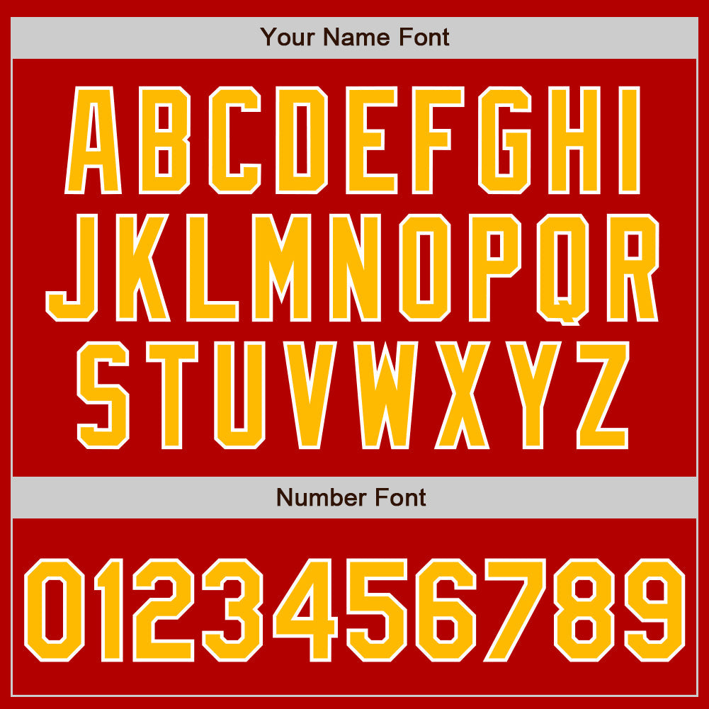 Custom Red Gold-White Authentic Baseball Jersey - Sky-Custom