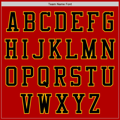 Custom Red Black-Gold Authentic Baseball Jersey - Sky-Custom