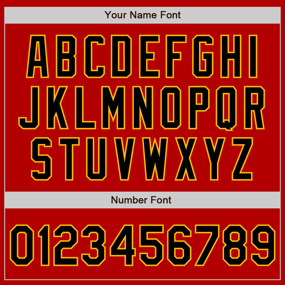 Custom Red Black-Gold Authentic Baseball Jersey - Sky-Custom